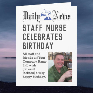 Carte d'anniversaire du personnel infirmier pour p