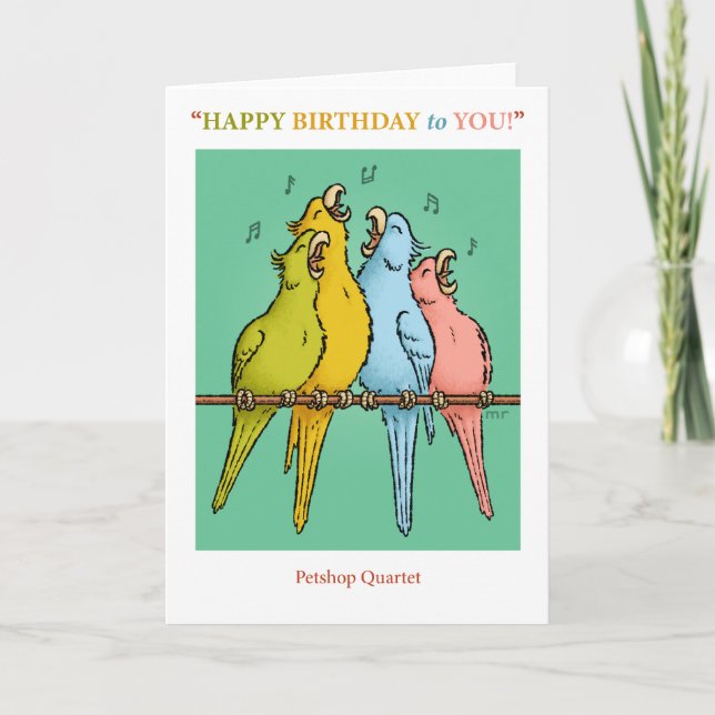 Carte d'anniversaire du Petshop Quartet (Devant)