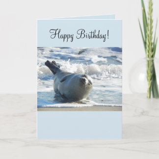 Carte d'anniversaire du phoque du port