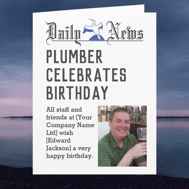 Carte d'anniversaire du plombier pour personnalise (Créateur téléchargé)