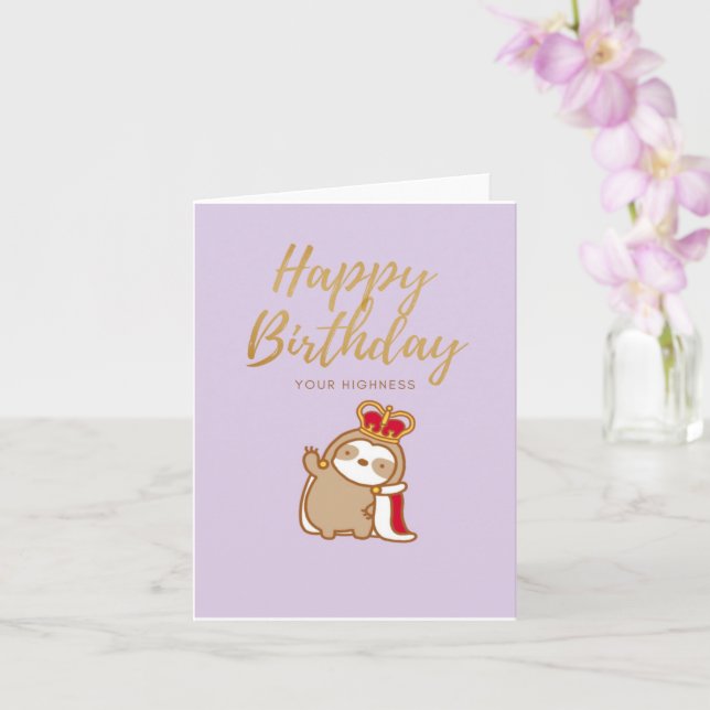 Carte d'anniversaire du Pourcentage Sloth (Orchidée)