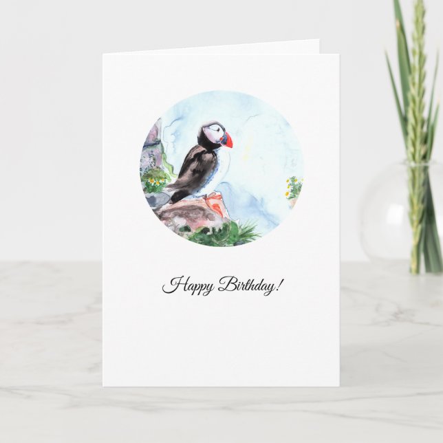 Carte d'anniversaire du Puffin Atlantique (Devant)