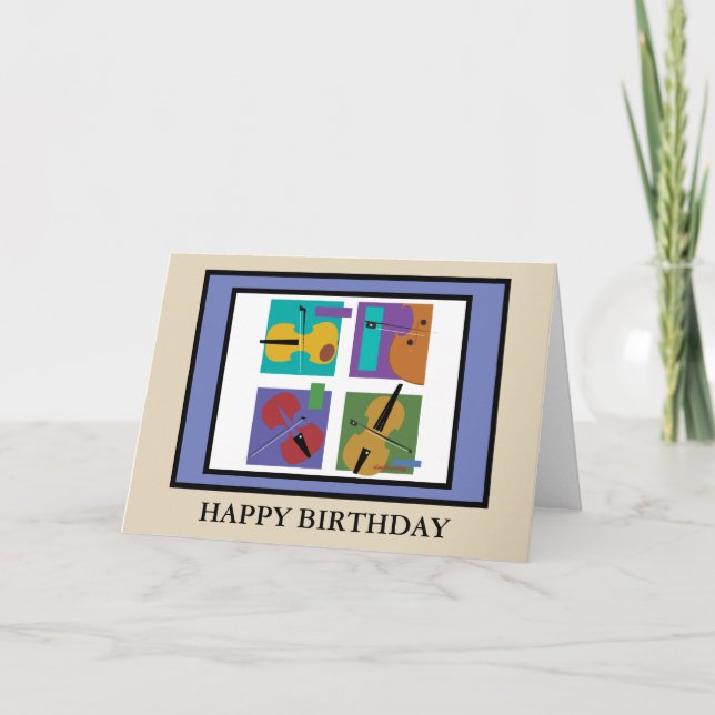 Carte d'anniversaire du quatuor à cordes (Devant)