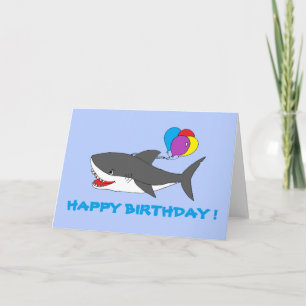 Carte d'anniversaire du requin mignonne
