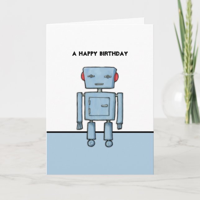 Carte d'anniversaire du robot de jouets (Devant)