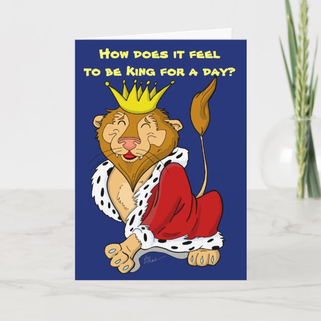 Carte d'anniversaire du roi pour un jour de lion (Devant)