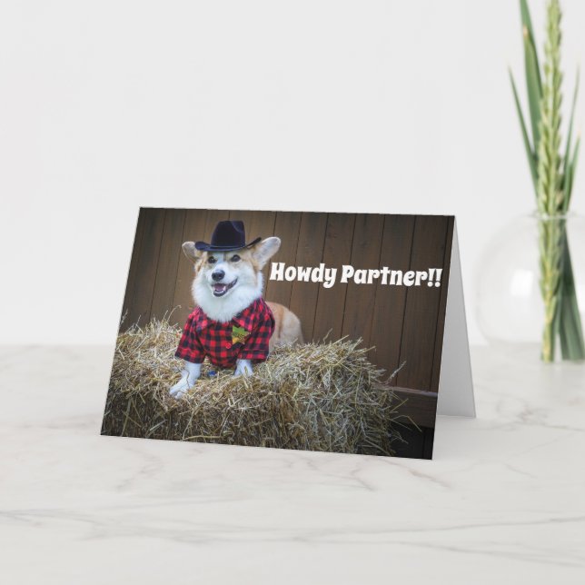 Carte d'anniversaire du shérif de Corgi (Devant)