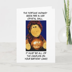 Carte d'anniversaire du singe Fortune