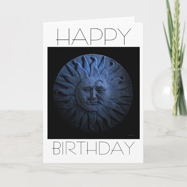 Carte d'anniversaire du soleil et de la lune (Devant)