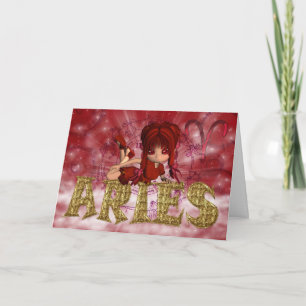Carte d'anniversaire du symbole étoile Aries