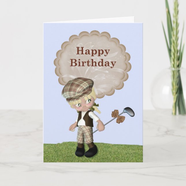 Carte d'anniversaire du thème du golf (Devant)