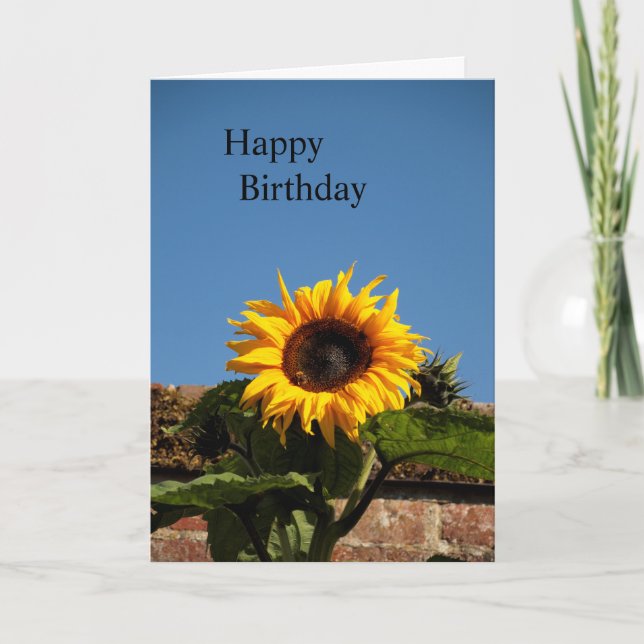 Carte d'anniversaire du tournesol (Devant)