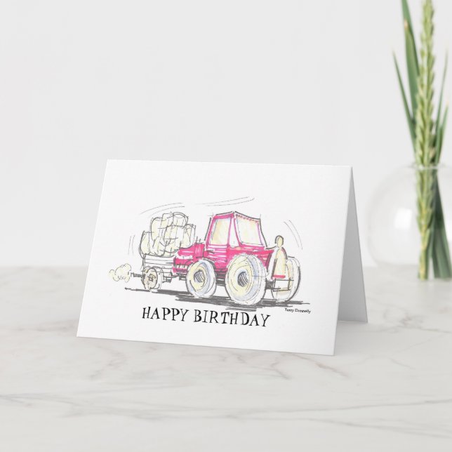 Carte d'anniversaire du tracteur (Devant)