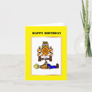 Carte d'anniversaire du travailleur de la construc