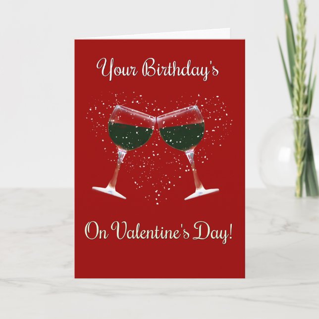 Carte d'Anniversaire du Vin de Saint-Valentin (Devant)
