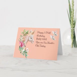 Carte d'anniversaire d'un/demi pour bébé fille ave