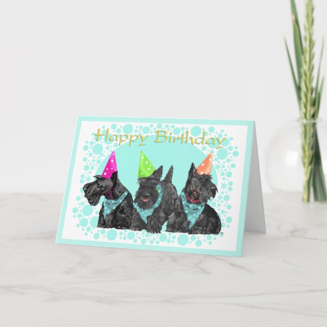 Carte d'anniversaire écossaise Terrier (Devant)