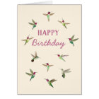 Carte d'anniversaire Ecru Anna's Hummingbirds