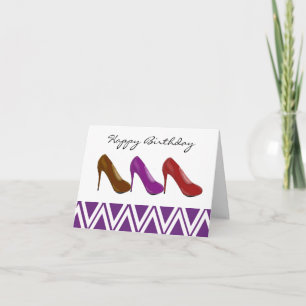 Carte d'anniversaire élégante à talons hauts