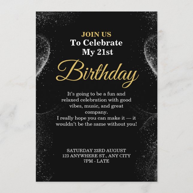Carte d'anniversaire élégante – Carte personnalisa (Devant)