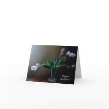 Carte d'anniversaire élégante de tulipe de lavande