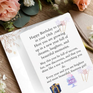 Carte d'anniversaire élégante pour elle 18Message 