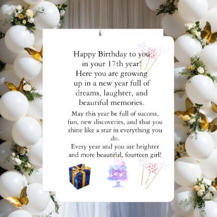 Carte d'anniversaire élégante pour elle – Vœu pers