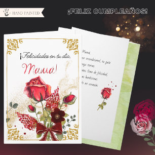 Carte d'anniversaire élégante pour maman en espagn
