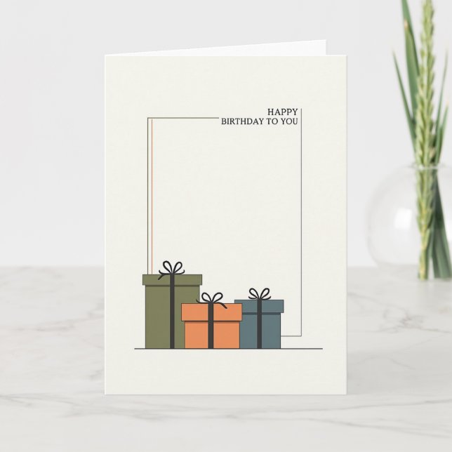 Carte d'anniversaire Élégants Cadeaux (Devant)