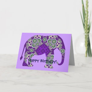 Carte d'anniversaire éléphant