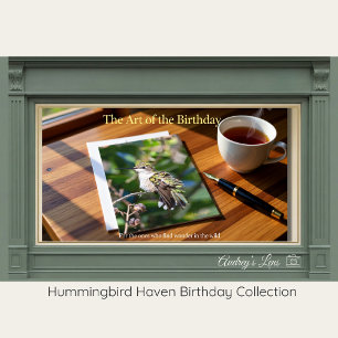 Carte d'anniversaire en beaux-arts de Colibri à go