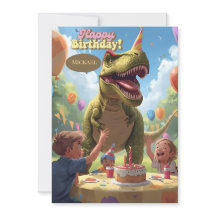 Carte d'anniversaire enfants dinosaure