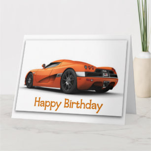 Carte d'anniversaire enorme rapide de voiture de