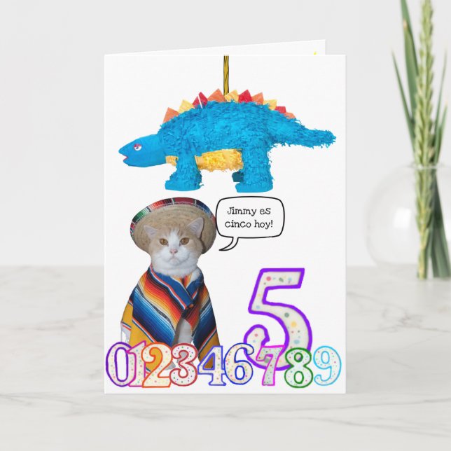 Carte d'anniversaire espagnole d'animal familier (Devant)