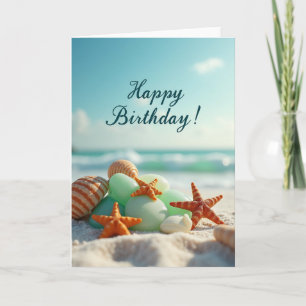 Carte d'anniversaire Étoile de mer Coquillages Océ