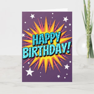 Carte d'anniversaire étoilée à pois