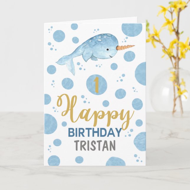 Carte d'anniversaire étroite (Fleur jaune)
