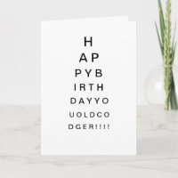 Carte d'anniversaire Eyechart
