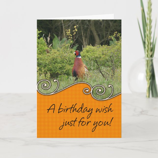 Carte d'anniversaire - faisan (Devant)