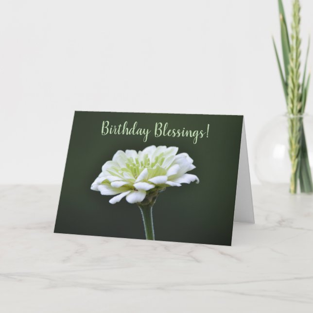 Carte d'anniversaire Faith Lime Green Flower (Devant)