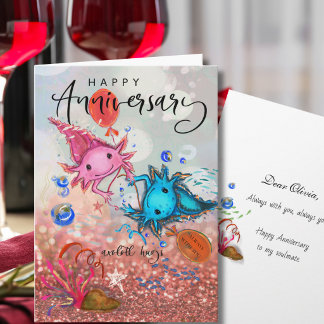 Carte d'anniversaire fantaisiste à l'aquarelle Axo