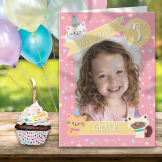 Carte d'anniversaire Fantaisiste Chat Une Photo 5