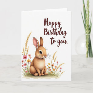 Carte d'anniversaire Fawn Floral