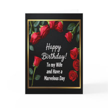 Carte d'anniversaire femme épouse rose rouge