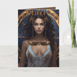 Carte d'anniversaire femme Libra