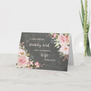 Carte d'anniversaire femme rose Fleurs