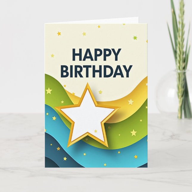 Carte d'anniversaire festive à couches (Devant)