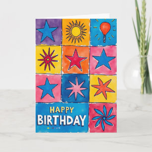 Carte d'anniversaire festive à panneaux