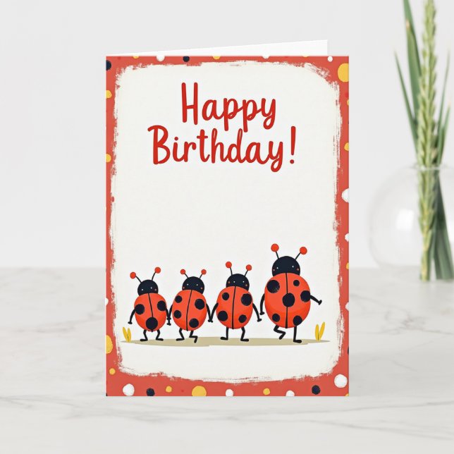 Carte d'anniversaire festive Bug (Devant)