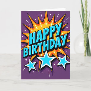 Carte d'anniversaire festive vibrante